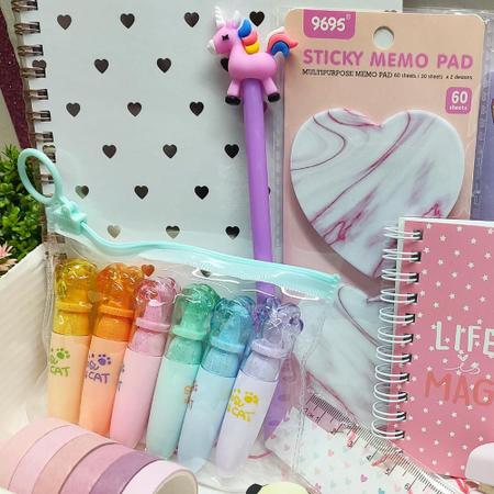 iMimo Shop - Kit Papelaria Fofa Kawaii 15 Pçs - Desconto no Preço