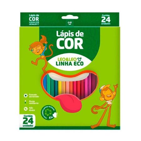 Imagem de Caixa Lápis De Cor 24 cores - Ecológico Leo&Leo