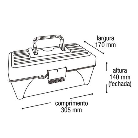 Imagem de Caixa maleta de ferramentas multiuso com bandeja 7 divisorias e alca para transporte preta arqplast