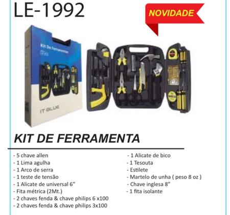 Imagem de Caixa Maleta De Ferramentas Para Serviços Domésticos LE-1992 Com 26 Itens - IT-Blue