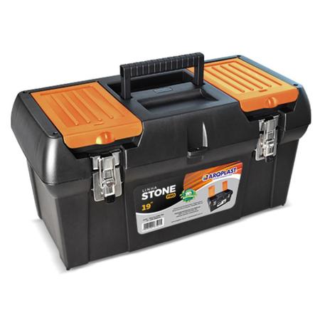 Imagem de Caixa maleta de ferramentas stone pro com alça e bandeja removivel multiuso arqplast 