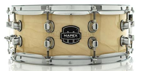 Imagem de Caixa Mapex MPX Birch Natural Lacquer 14x5,5 com 10 Afinações Pele Remo Ambassador Coated UX