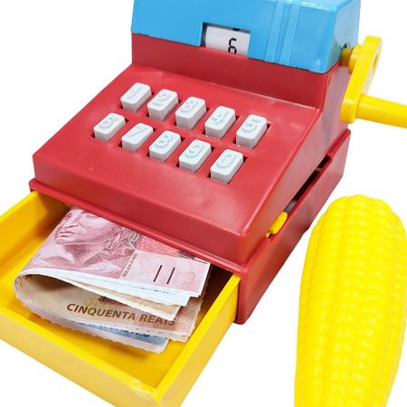 Imagem de Caixa Máquina Registradora Brinquedo Infantil Dinheiro Fruta