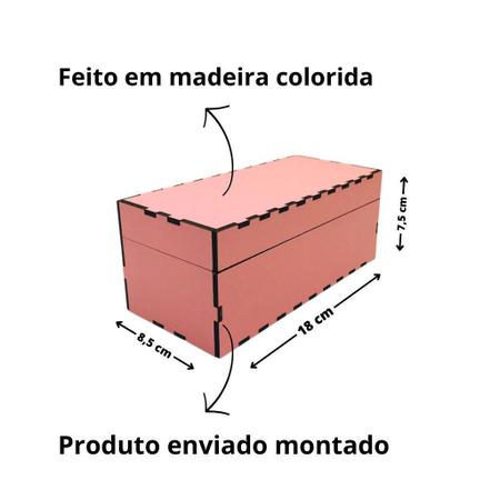 Imagem de Caixa Mdf Rosa Claro 17X8,5X7,5 - 12 Unidades