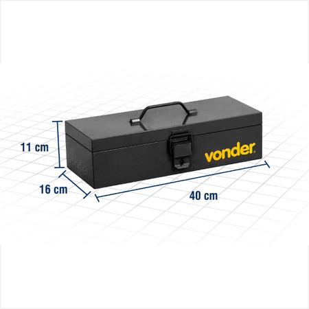 Imagem de Caixa metálica p/ ferramentas tipo baú sem bandeja 40 cm - Vonder
