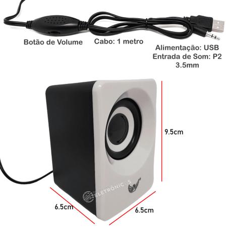 Imagem de Caixa Multimídia Som Estéreo Para Pc, Celular 3w Rms Portátil AL3087