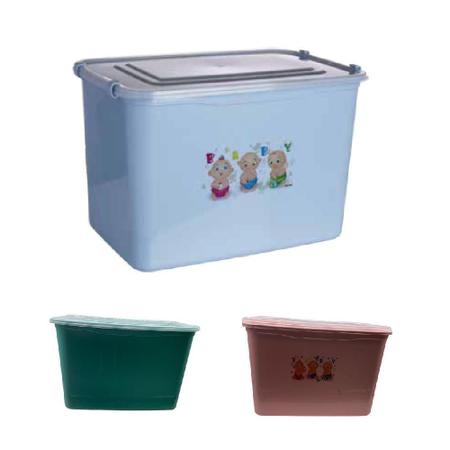 Imagem de Caixa organizadora 30 litros  porta brinquedos fraldas acessorios roupa container infantil 