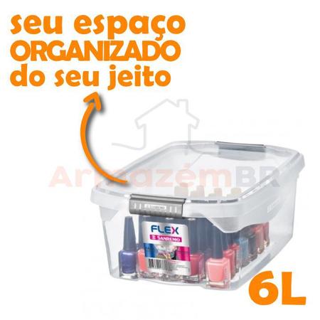 Imagem de Caixa Organizadora 6l Multiuso Porta Utensílios Esmalte Toalha Objetos - SR901 Sanremo