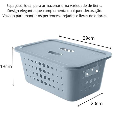 Imagem de Caixa Organizadora Com Tampa Alta Vazada Multiuso Cube Média 5 Litros 29x20x13cm