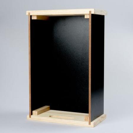 Imagem de Caixa organizadora de madeira empilhável lateral preta tam. m