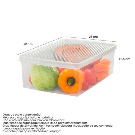 Imagem de Caixa Organizadora Grande para Frutas e Legumes Transparente Ordene