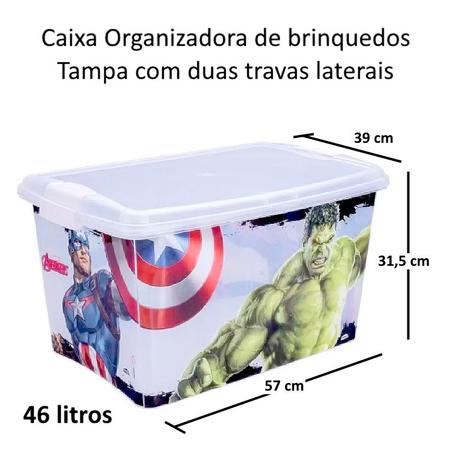 Imagem de Caixa Organizadora Infantil dos Vingadores Guarda Brinquedos