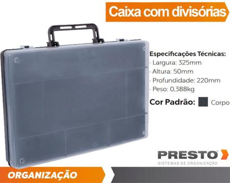 Imagem de Caixa Organizadora Plástico Transparente C/ Divisórias - Presto