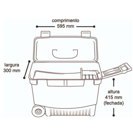 Imagem de Caixa organizadora tipo carrinho multiuso com rodinhas e alca para transporte carbox arqplast