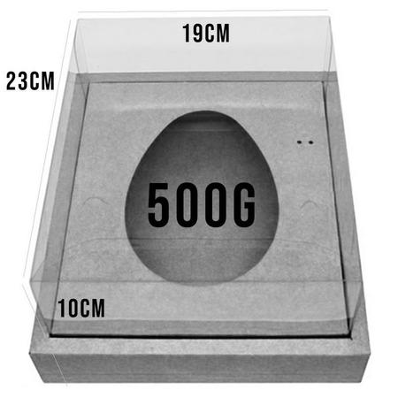 Caixa Ovo de Colher com Moldura - Meio Ovo de 500g - 23cm x 19cm x 10cm - Kraft - 5 unidades - Assk Imagem de Caixa Ovo de Colher com Moldura - Meio Ovo de 500g - 23cm x 19cm x 10cm - Kraft - 5 unidades
