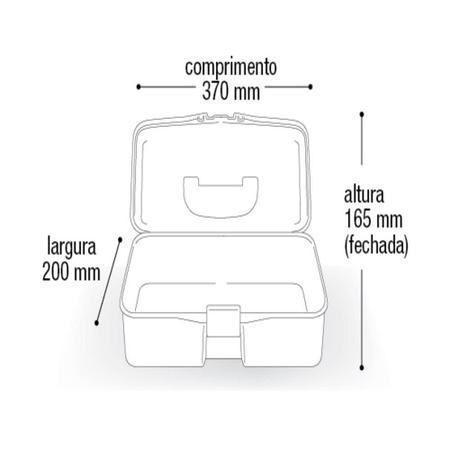 Imagem de Caixa para ferramentas com bandeja removivel trava e alca maleta para transporte preta arqplast