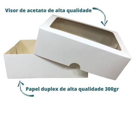 Imagem de Caixa Para Presente Com Visor 19x15x6 Branca 20 Unidades - Salvo Embalagens