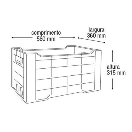 Imagem de Caixa Plástica Expositora Vazada Agrícola Hortifrúti Preta - Arqplast