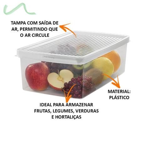 Imagem de Caixa Plástica G Saladas Frutas Hortaliças Geladeira