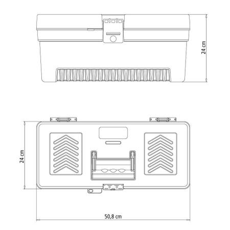 Imagem de Caixa plástica para ferramentas 20" com bandeja - Tramontina