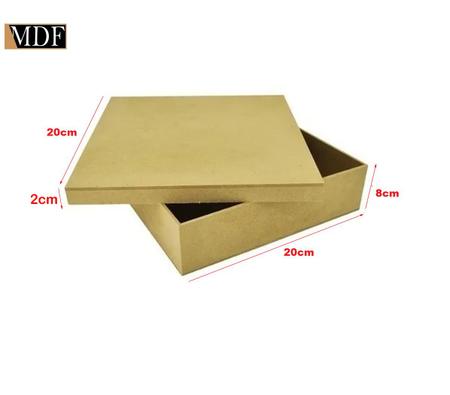 Caixa Quadrada Tampa de Sapato 20x20x8 Mdf Madeira - ATACADÃO DO ARTESANATO MDF Imagem de Caixa Quadrada Tampa de Sapato 20x20x8 Mdf Madeira