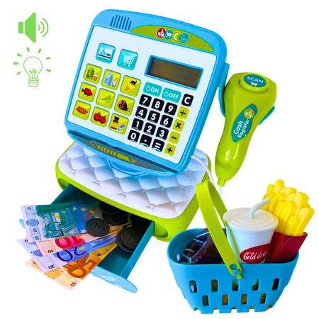 Imagem de Caixa Registradora Completa Infantil Brinquedo C/ Luz, Som e Acessórios