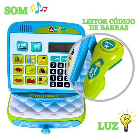 Imagem de Caixa Registradora Completa Infantil Brinquedo C/ Luz, Som e Acessórios