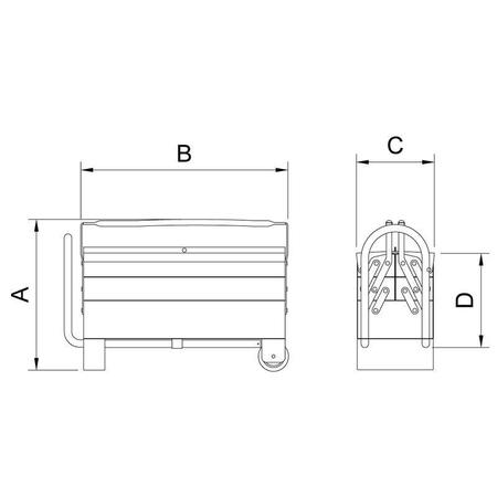 Imagem de Caixa sanfonada cargobox com rodas e puxador 5 gavetas tramontina
