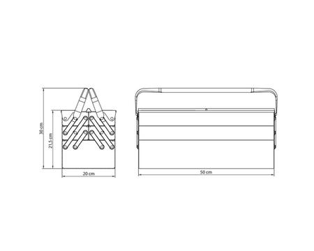 Imagem de Caixa Sanfonada para Ferramenta Tramontina com 5 gavetas e Alças Fixas