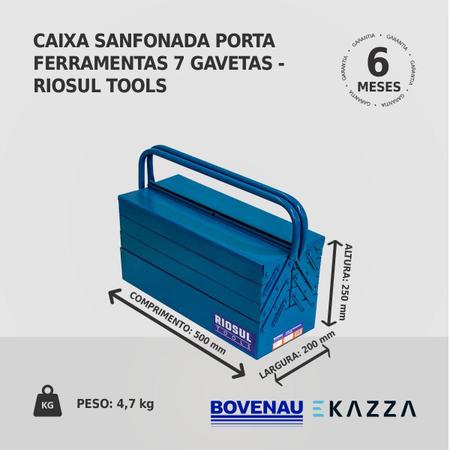 Imagem de Caixa Sanfonada Porta Ferramentas 7 Gavetas - Riosul Tools