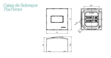 Imagem de Caixa Sobrepor Com Interruptor Simples 10A 75x50x75 - 4 Und