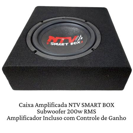 Imagem de Caixa Som Amplificada Automotiva Carro Subwoofer 8 Polegadas Com Chicote Falante Mini Slim