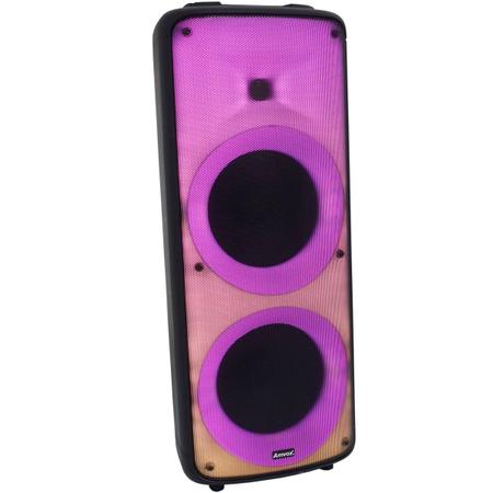 Imagem de Caixa Som Amplificada Portátil Bluetooth 2000W Rms Show de Leds Woofer Usb Amvox Aca 2000 Party Vox