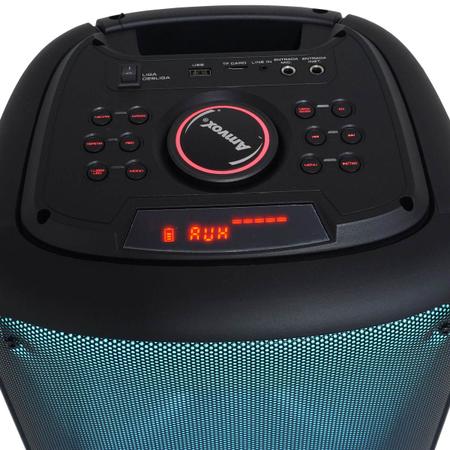 Imagem de Caixa Som Amplificada Portátil Bluetooth 2000W Rms Show de Leds Woofer Usb Amvox Aca 2000 Party Vox