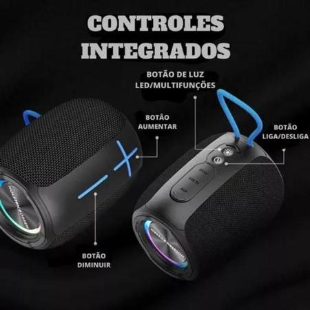 Imagem de Caixa Som Bluetooth Led Rgb Portátil Tws Estéreo Real Sem