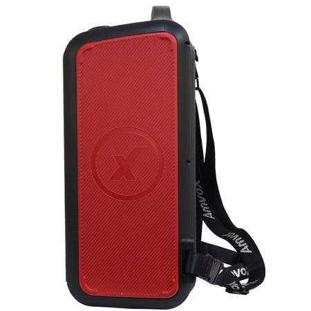 Imagem de Caixa Som Bluetooth Portátil Amplificada 600W Rms Bateria Vermelha + 1 Microfone Amvox Aca600 Bagvox