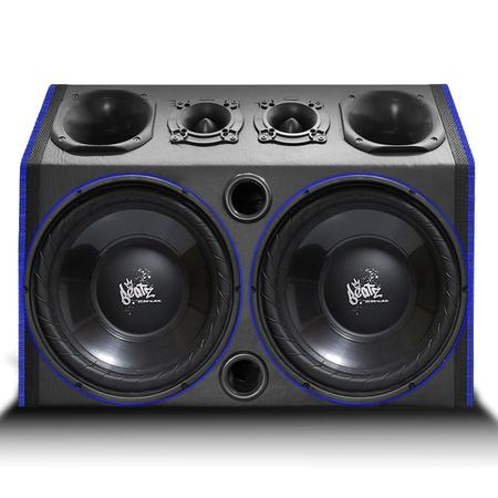 Imagem de Caixa Som Igrejinha Trio Automotivo Shutt Subwoofer Beatz 12 Polegadas 800w RMS Grave Forte LED Neon