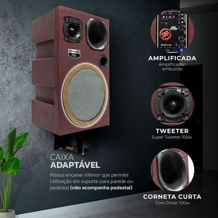 Imagem de Caixa Som Trio Bob Igreja Residencial Shutt 600w RMS Subwoofer Connect 12 Pol Bi Amplificada LED