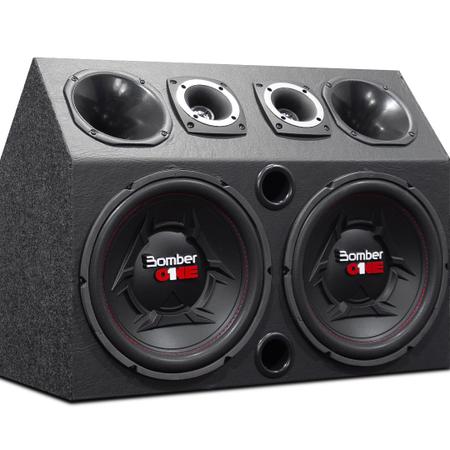 Imagem de Caixa Som Trio Completa 2 Sub 12 Bomber One 800w Rms Grave