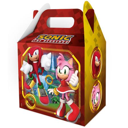 Imagem de Caixa Surpresa Sonic Para Lembrancinha Festa Aniversário 8 Unidades