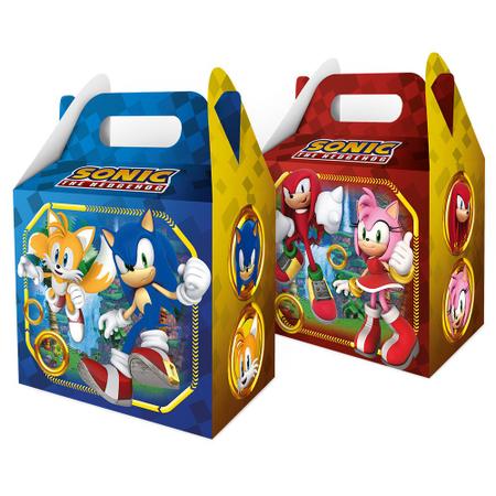 Imagem de Caixa Surpresa Sonic Para Lembrancinha Festa Aniversário 8 Unidades
