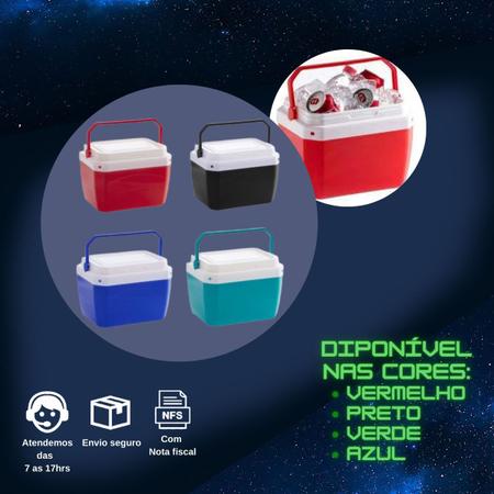 Mini Cooler Caixa Térmica Porta Latas Pequena 6 Litros 9 Latas Verde  Vermelha Azul - Paramount - Cooler Térmico - Magazine Luiza