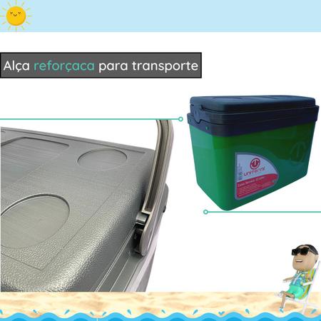 Imagem de Caixa térmica Cooler 7,5L Alça Tampa bandeja Floripa Unitermi Cerveja Água Suco Praia Churrasco