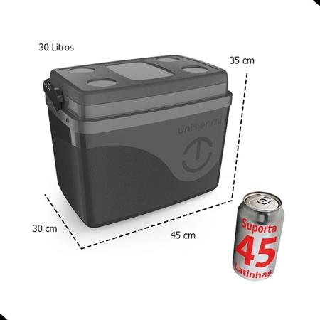 Imagem de Caixa Térmica Cooler Com Alça 30 Litros Grande 45 Latas Unitermi