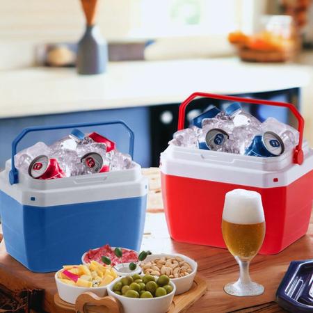Imagem de Caixa Térmica Cooler Com Alça 6 Litros Temperatura Ideal Bebidas Moderna Versátil