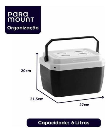 Imagem de Caixa Térmica Marmiteiro Cooler Pequeno 6 Litros - Preto