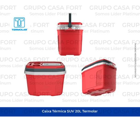 Imagem de Caixa Térmica Vermelho Cooler Suv 20 Litros Praticidade Termolar
