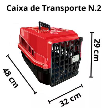 Imagem de Caixa Transporte Suporta Até 7kg P/ Cachorro e Gato Vermelho