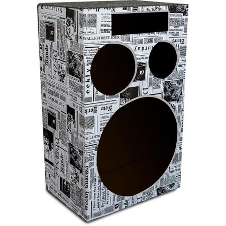 Caixa Trio Bob 1x12 + St + Corn - Preto + Bordas Vermelhas