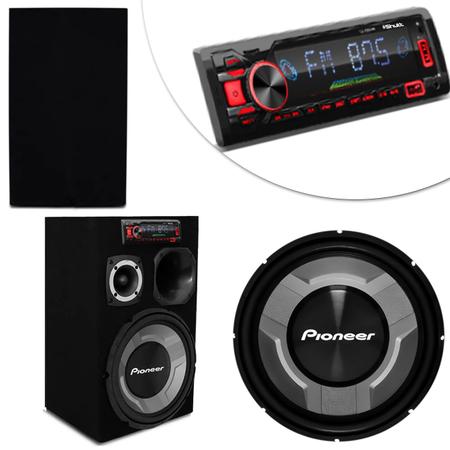 Caixa Bob Residencial Trio Som Pioneer Bluetooth red